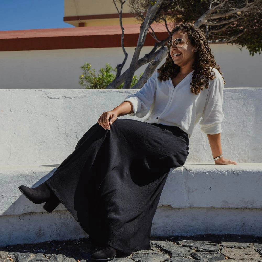 falda larga bambula mujer arena formentera
