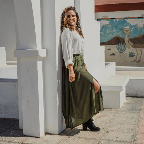 falda larga bambula mujer arena formentera