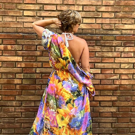 kimono imitación seda  largo de mujer arena formentera 