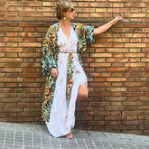 kimono largo de imitación seda