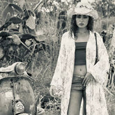 kimono larga de rayon mujer