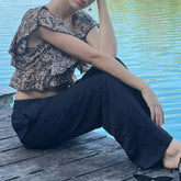 pantalon bambula mujer arena formentera