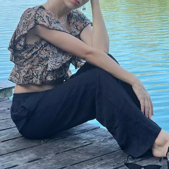 pantalon bambula mujer arena formentera