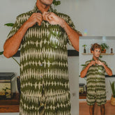 conjunto dos piezas camisas y bermudas hombre arena formentera