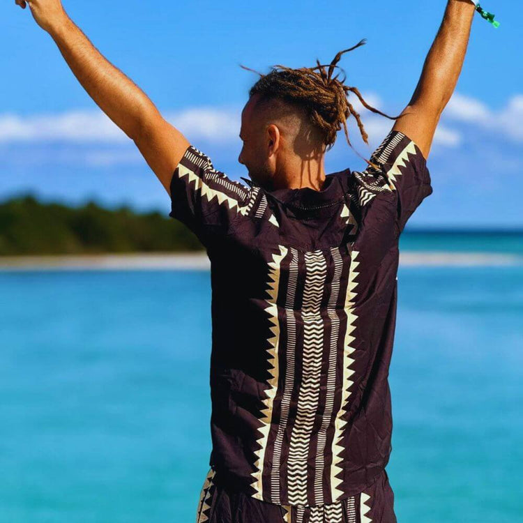conjunto camisa y bermudas hombre arena formentera