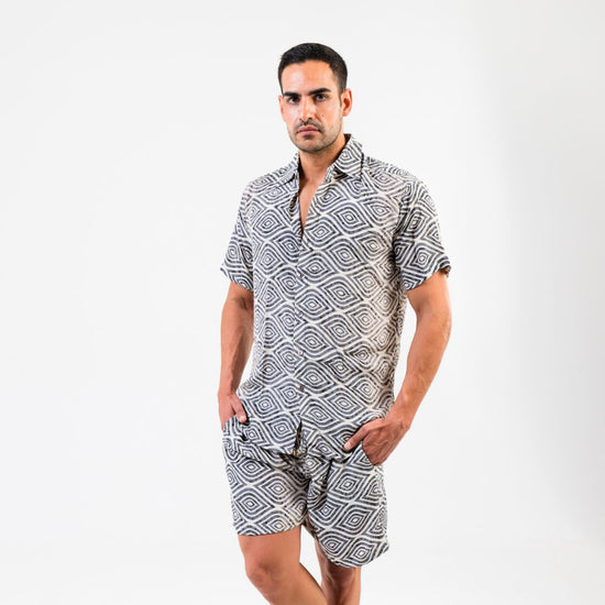 conjunto camisa y bermuda hombre arena formentera