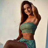 conjunto top bandeau y bermuda con pompones mujer teen arena formentera