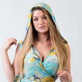 vestido largo con capucha mujer arena formentera