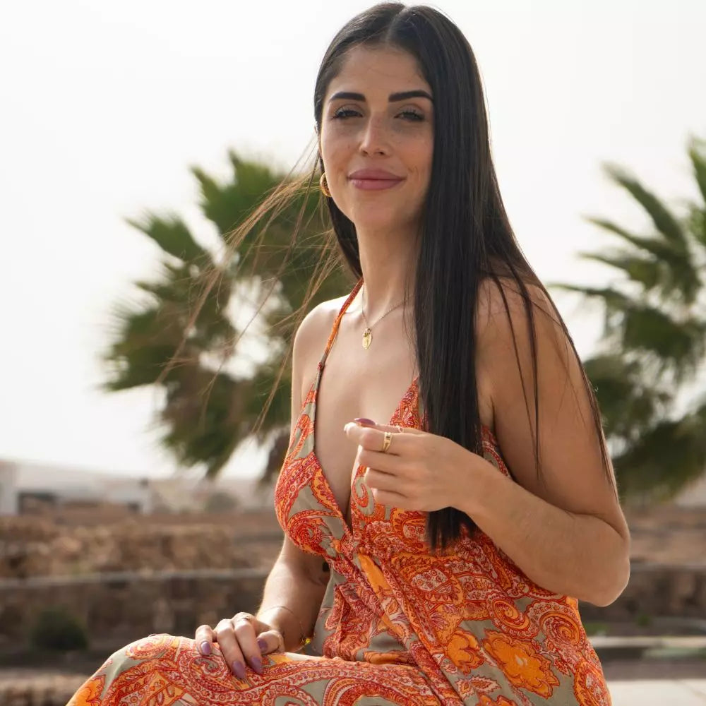 Vestido  boho naranja, Uma ¡Disponible en Amazon!