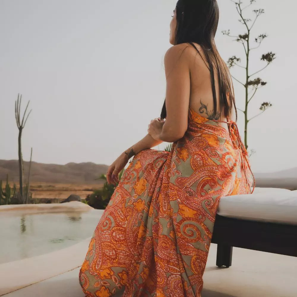 Vestido  boho naranja, Uma ¡Disponible en Amazon!
