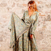vestido largo cruzado bohemio mujer Arena Formentera