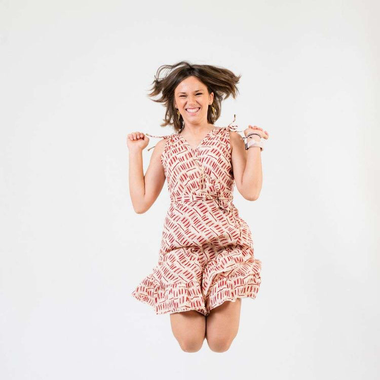 vestido corto cruzadao teen mjer arena formentera