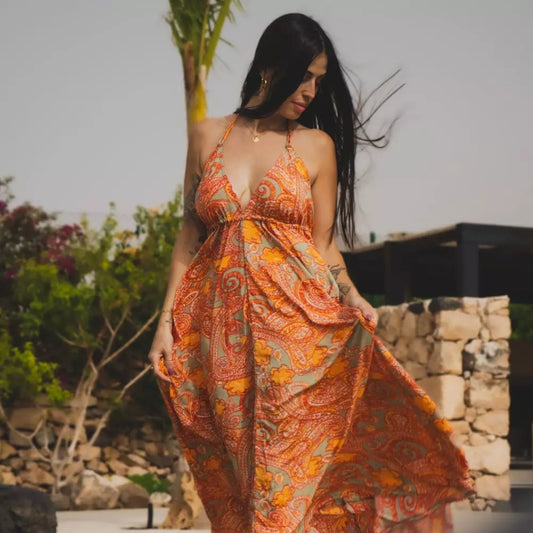 Vestido  boho naranja, Uma ¡Disponible en Amazon!