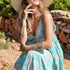 vestido largo bohemio con escote en la espalada mujer arena formentera