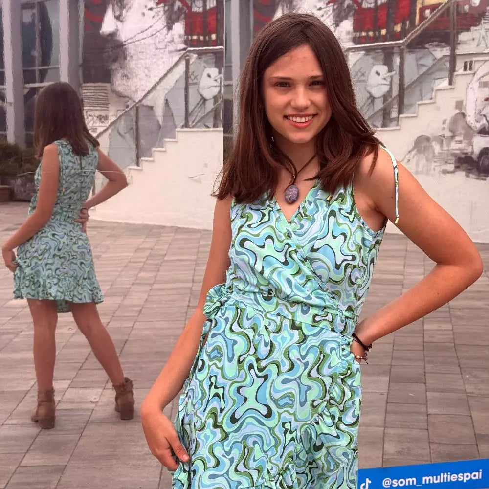 vestido cruzado corto teen mujer arena formentera