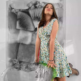 vestido cruzado corto teen mujer arena formentera