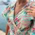 vestido largo de verano, vestido cruzado con volantes, vestido bohemio estampado, vestido pastel de mujer.