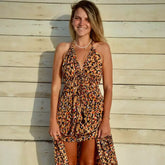 vestido bohemio largo con escote en la espalda mujer arena formentera